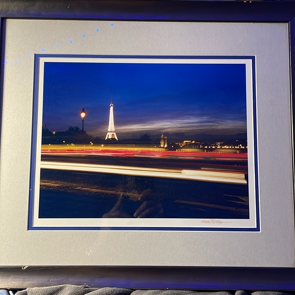 Really cool photo I purchased about 25 years ago. Signed.. Frame is chromed wood - Picture 3 of 3